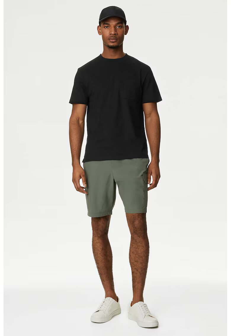Marks  Spencer Tricou de bumbac cu buzunar aplicat pe piept - Negru