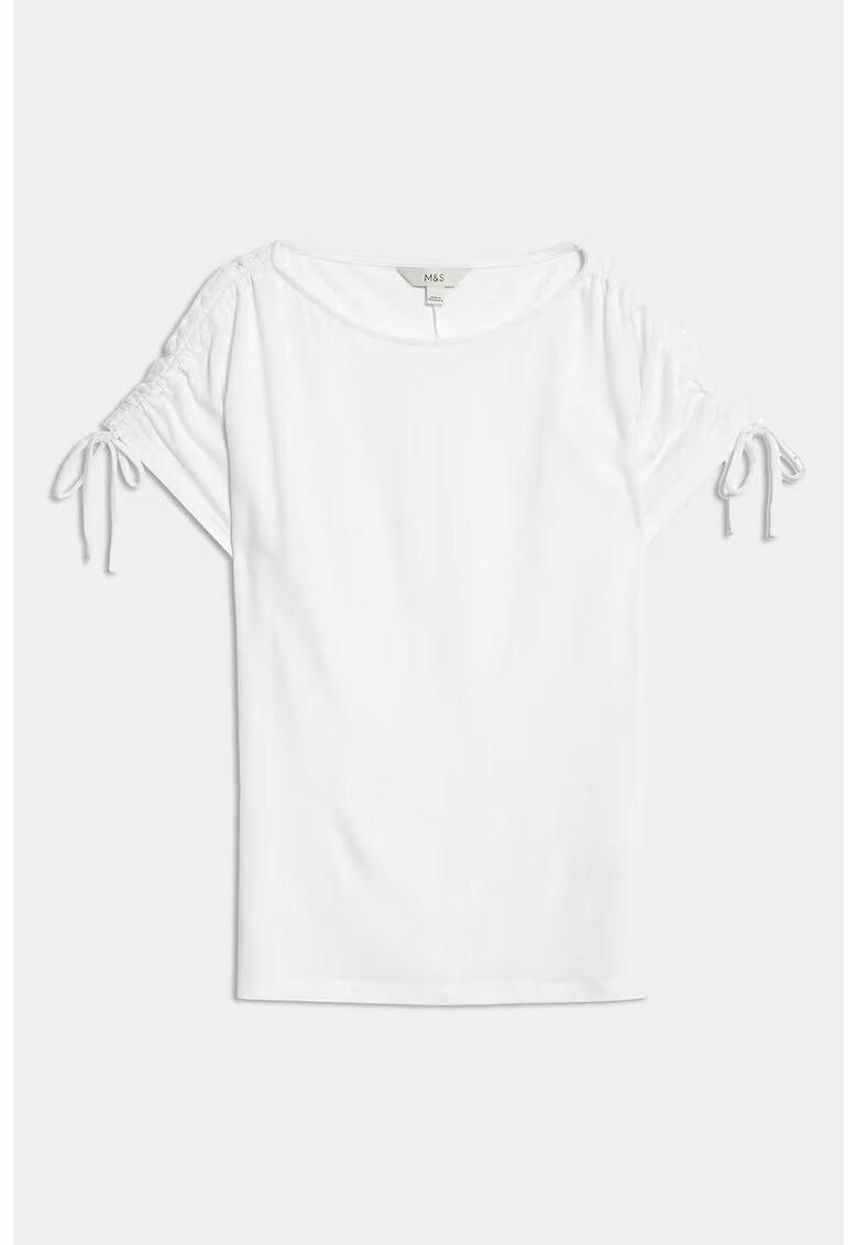 Marks  Spencer Tricou din modal si in - Alb