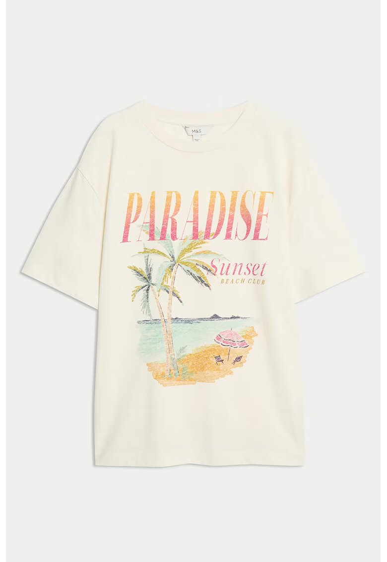 Marks  Spencer Tricou lejer cu imprimeu - Galben/Bej/Albastru