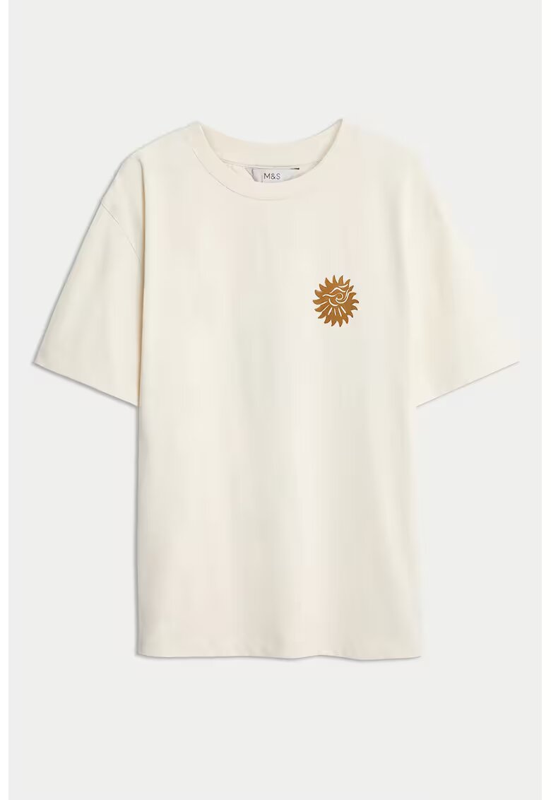 Marks  Spencer Tricou lejer cu imprimeu - Maro/Crem