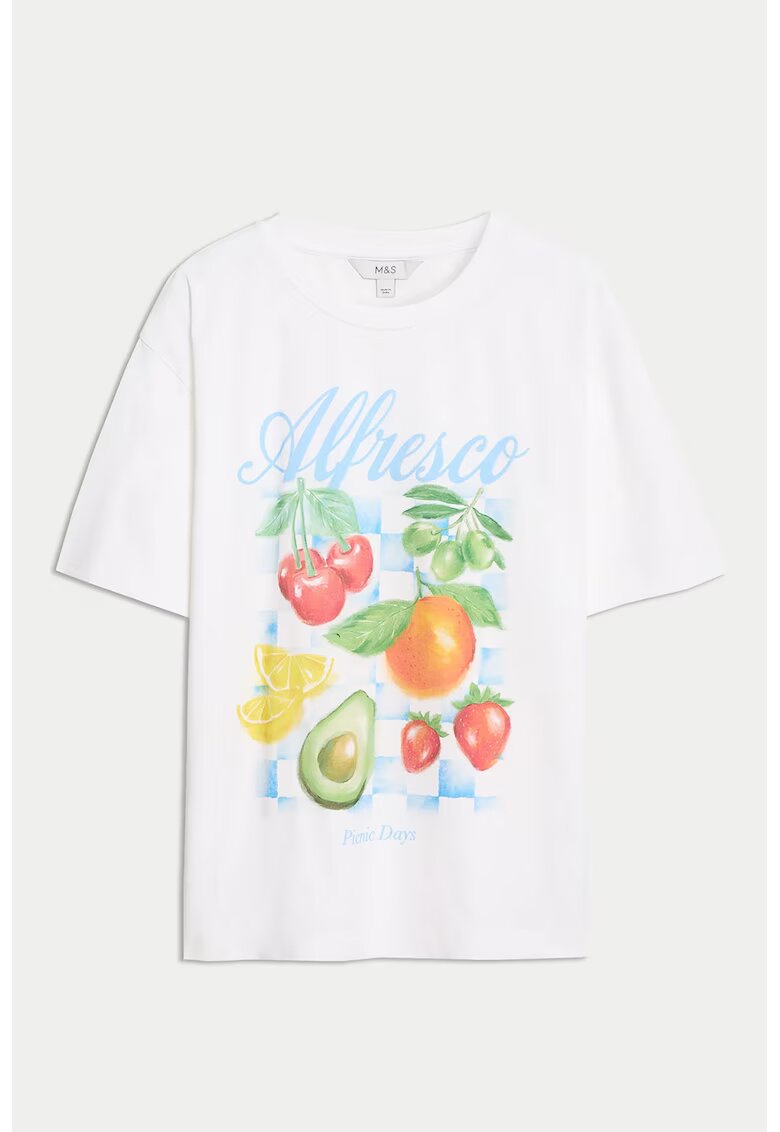 Marks  Spencer Tricou lejer cu imprimeu - Rosu/Verde/Galben