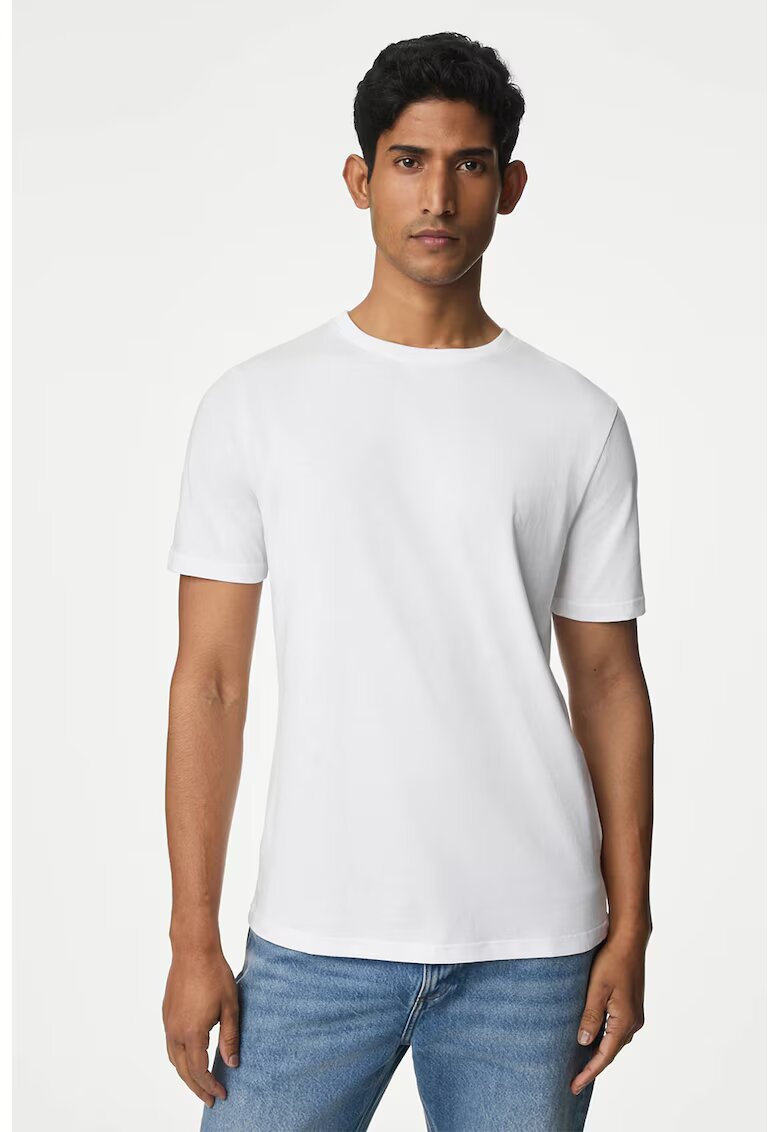 Marks  Spencer Tricou slim-fit din bumbac - Alb