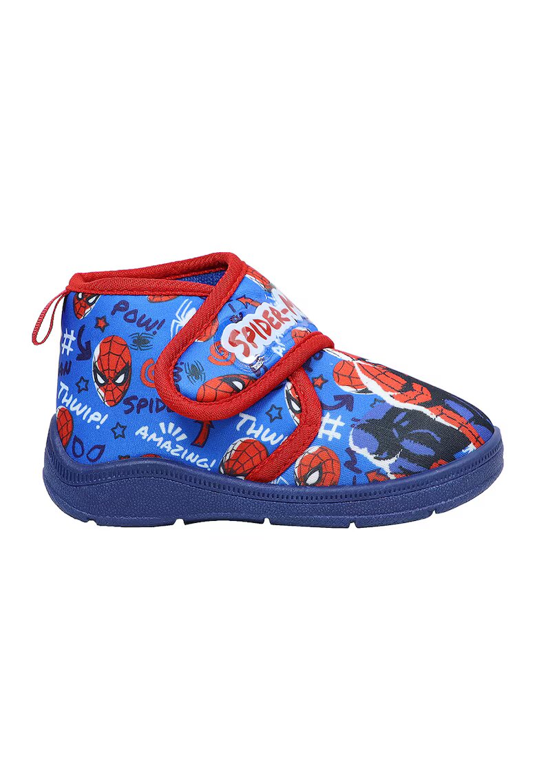 Marvel Pantofi mid-cut cu velcro Spiderman - Albastru royal/Rosu vermillion