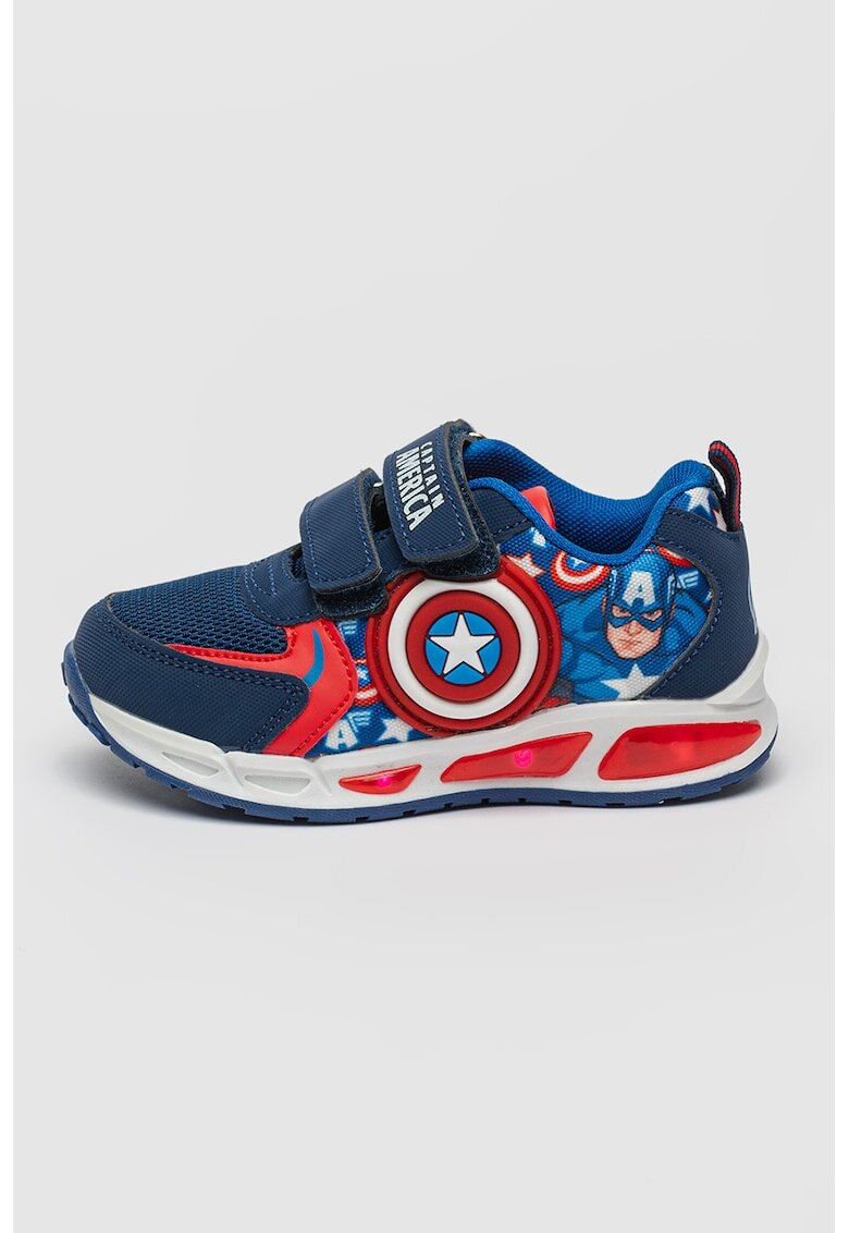 Marvel Pantofi sport cu LED Captain America - Rosu/Alb/Bleumarin