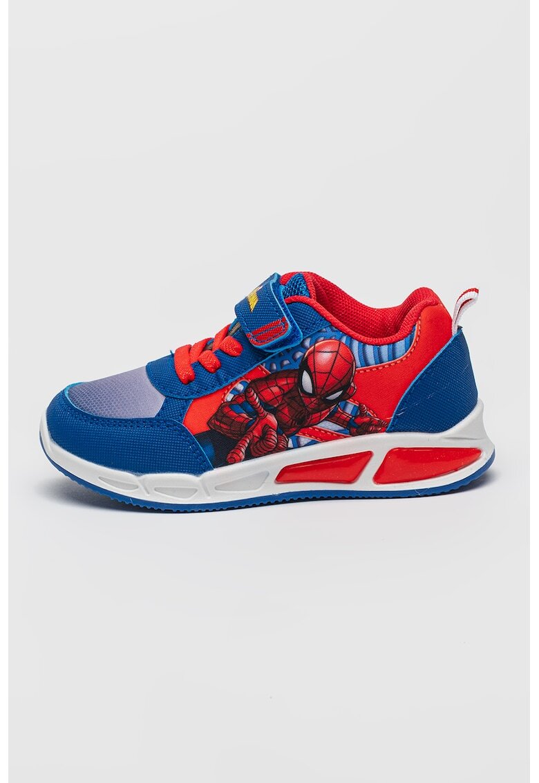 Marvel Pantofi sport cu LED Spiderman - Rosu/Alb/Albastru royal