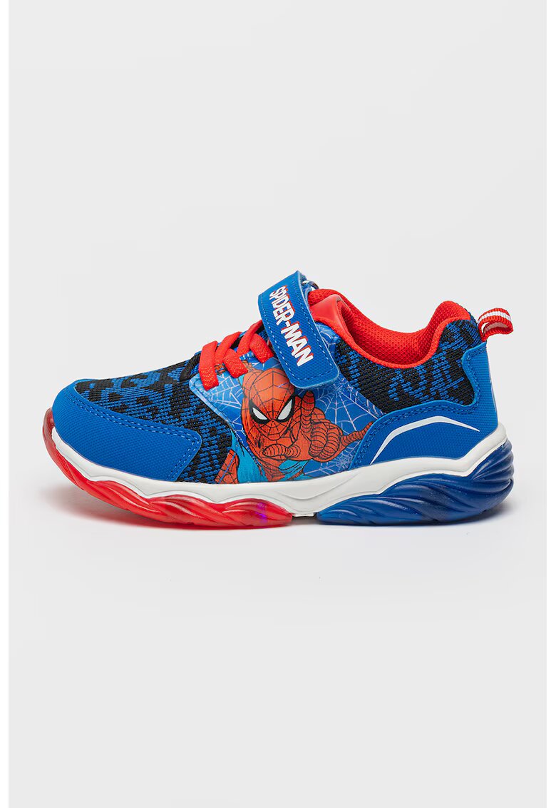 Marvel Pantofi sport cu LED Spiderman - Rosu/Alb/Albastru royal