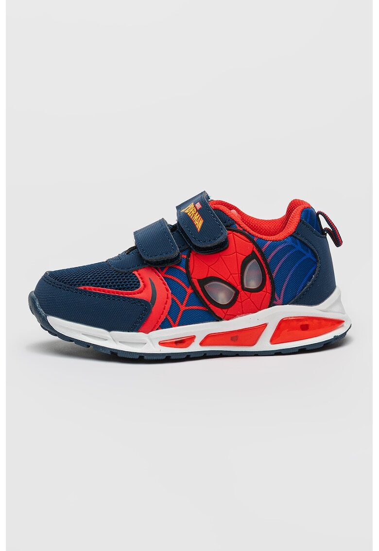 Marvel Pantofi sport cu LED Spiderman - Rosu/Bleumarin