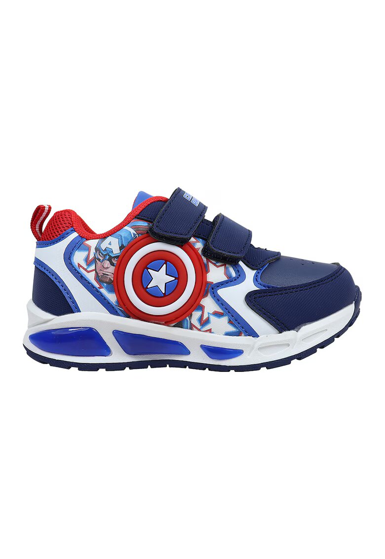 Marvel Pantofi sport cu velcro Captain America - Albastru inchis/Rosu vermillion