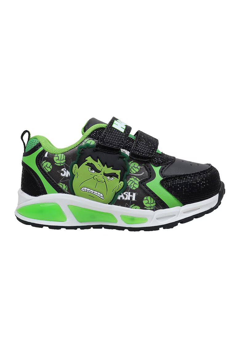 Marvel Pantofi sport cu velcro Hulk - Negru/Verde deschis
