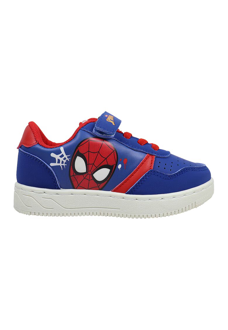 Marvel Pantofi sport cu velcro si imprimeu Spiderman - Albastru royal/Rosu vermillion