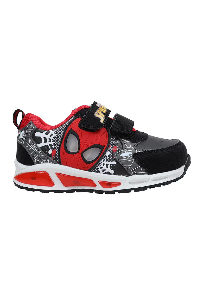 Marvel Pantofi sport cu velcro si imprimeu Spiderman - Negru/Rosu vermillion