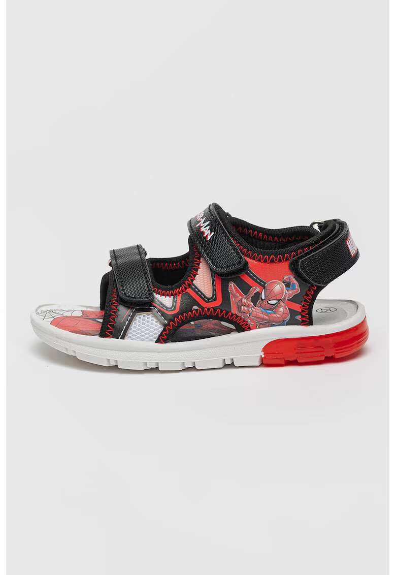 Marvel Sandale cu velcro si lumini Spider-man - Rosu/Alb/Negru