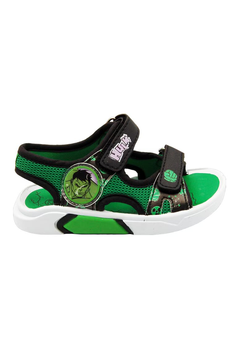 Marvel Sandale cu velcro si tematica Hulk - Verde/Negru
