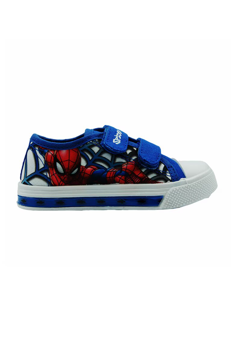 Marvel Tenisi cu velcro si LED - Rosu/Alb/Albastru royal