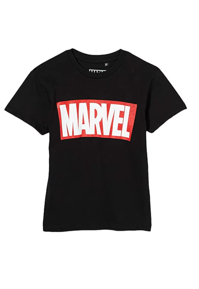 Marvel Tricou pentru copii - Bumbac - 8 ani - Negru - 128cm