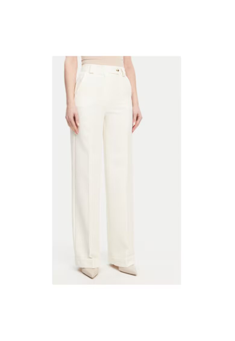 Maryley Pantaloni din material textil dama 25EB537/M26/43VA - Sintetic - Ecru - Ecru
