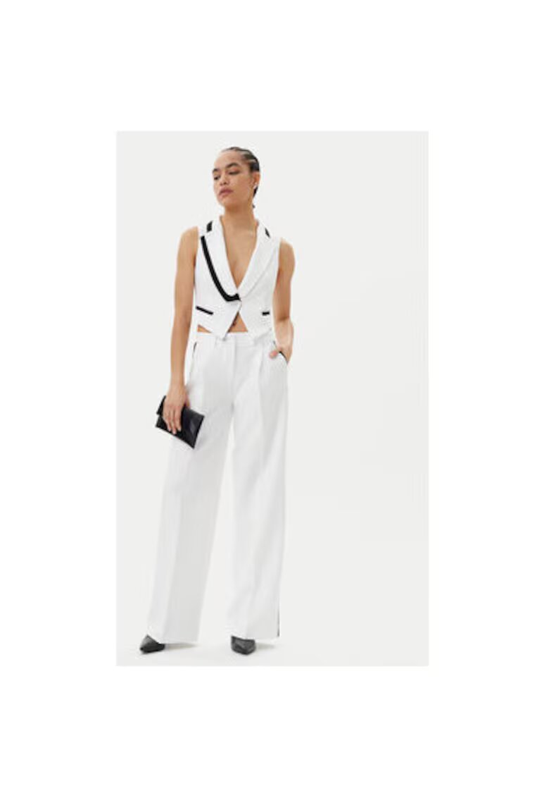 Maryley Pantaloni din material textil dama 25EB566/43BN - Sintetic - Alb - Alb