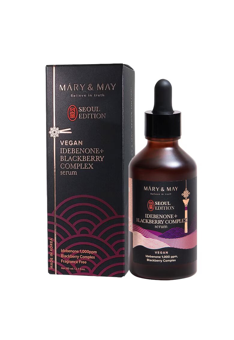 MARYMAY Ser vegan cu complex de Idebenona si Mure Mary&May Editia Seul 80 ml - ser antioxidant