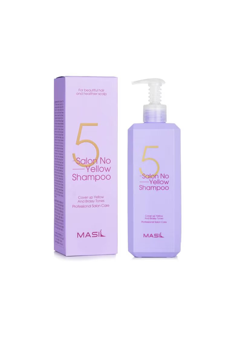 Masil Sampon mov pentru par blond - 5 Salon No Yellow Shampoo - Jumbo - 500ml