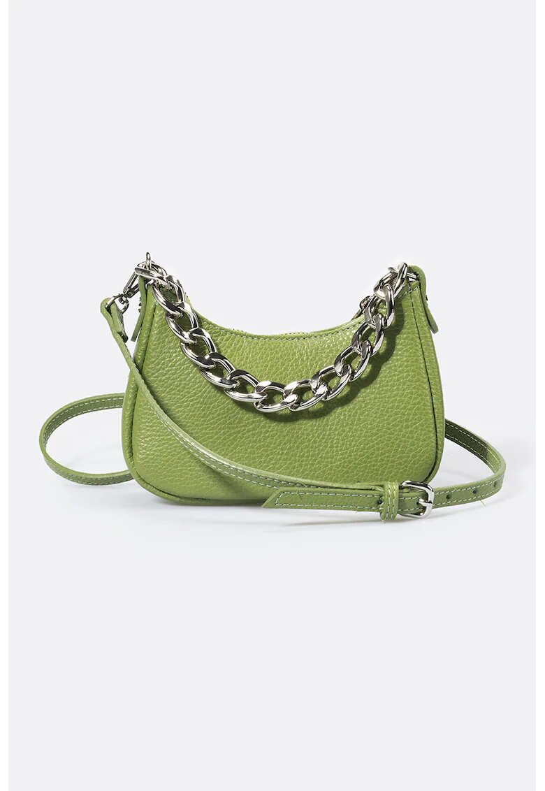 Massimo Castelli Geanta crossbody din piele - Verde fistic
