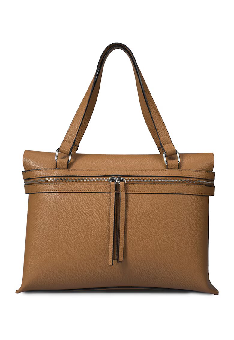 Massimo Castelli Geanta shopper din piele cu bareta detasabila - Caramel