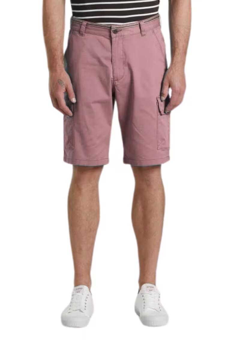 Mat Pantaloni scurti barbati roz - bumbac organic - croiala clasica - cu buzunare -