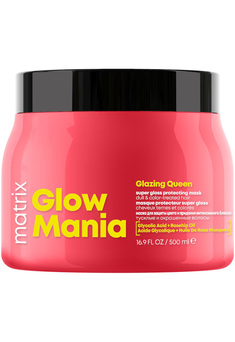 Matrix Masca pentru par Total Results Glow Mania Glazing Queen cu acid glicolic si ulei de maces - protejeaza culoarea si ofera stralucire - 500ml