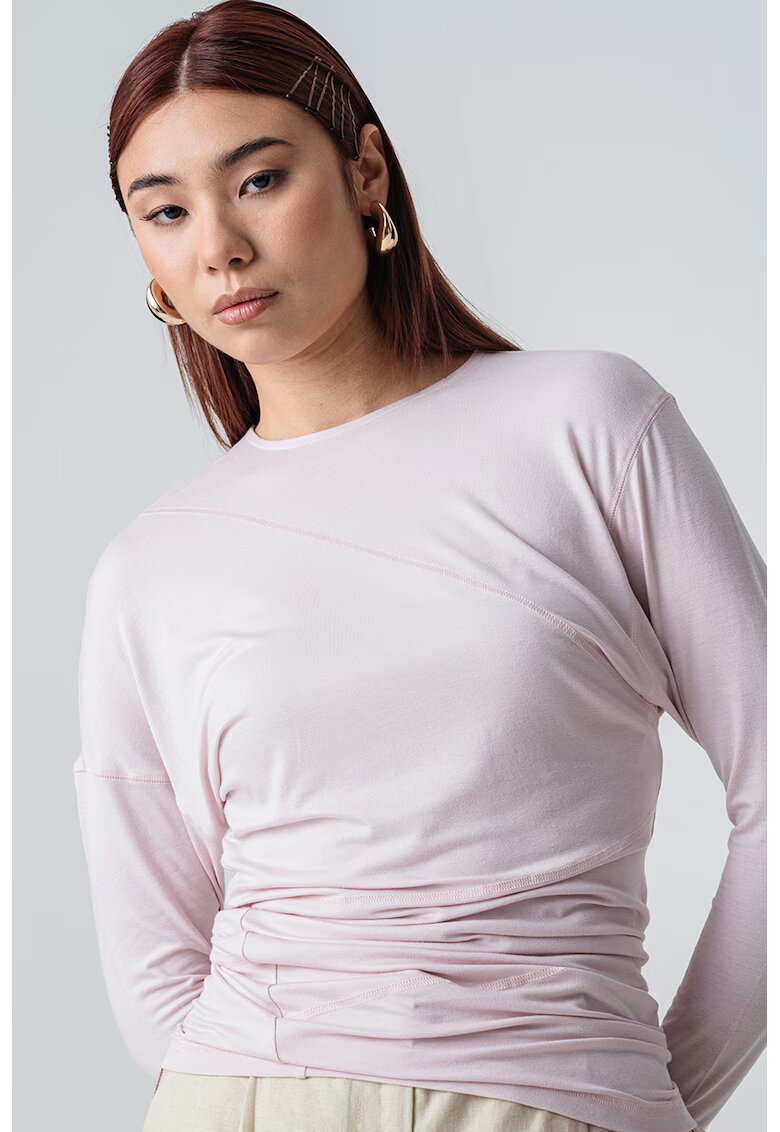 MaxCo Bluza cu volane Loira - Roz pastel