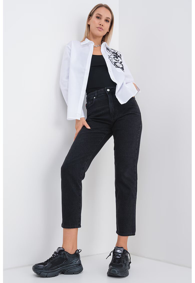 Max&Co Camasa regular fit cu imprimeu floral - Alb/Negru