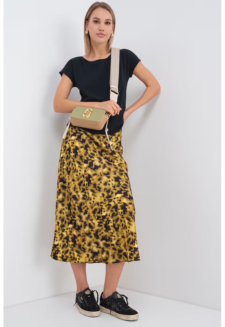 Max&Co Fusta cu animal print - Negru/Galben mustar