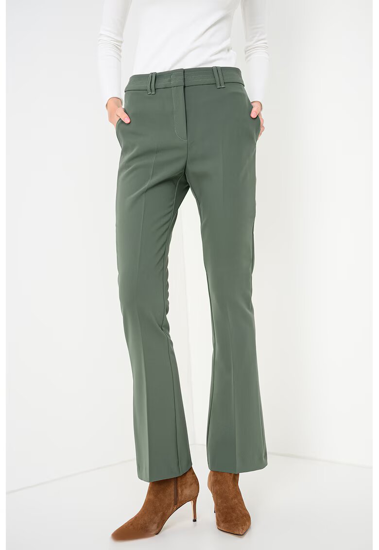 Max&Co Pantaloni evazati cu talie medie Yser - Verde sparanghel