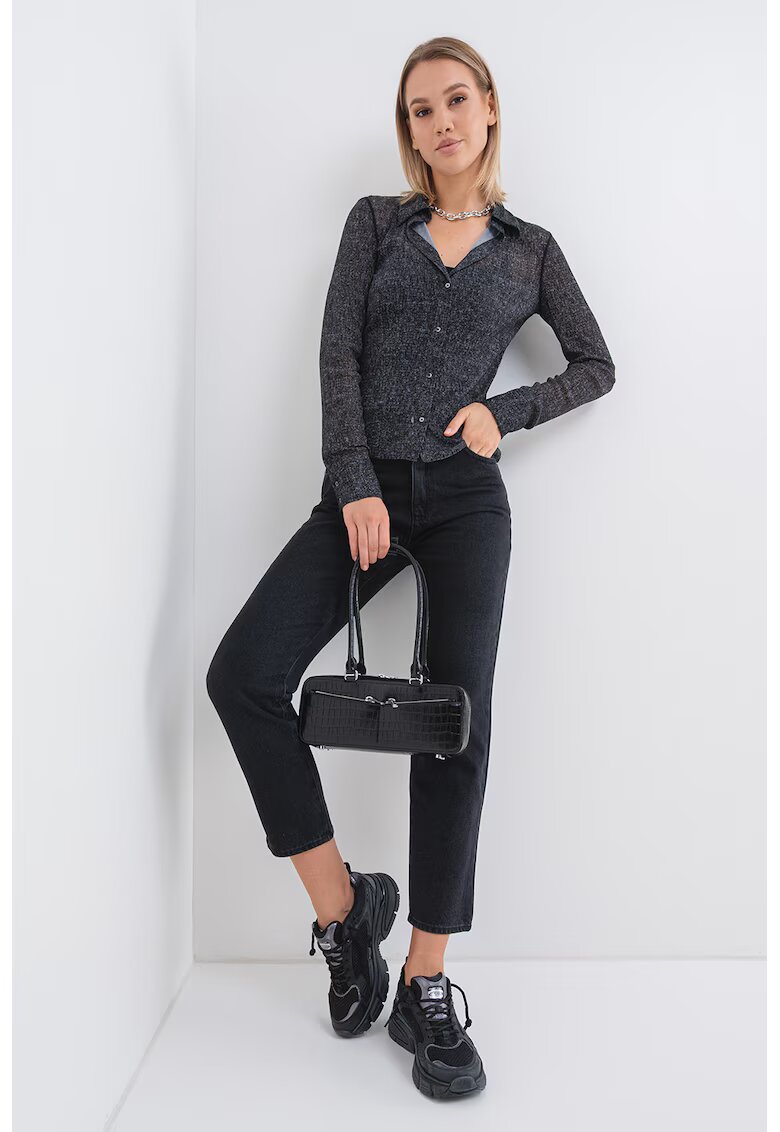 Max&Co Pulover uni cu nasturi - Negru melange
