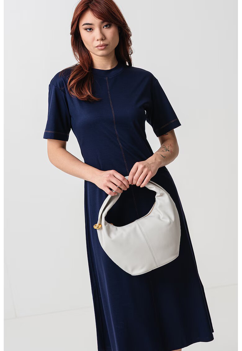 MaxCo Rochie midi din amestec de modal - Albastru indigo
