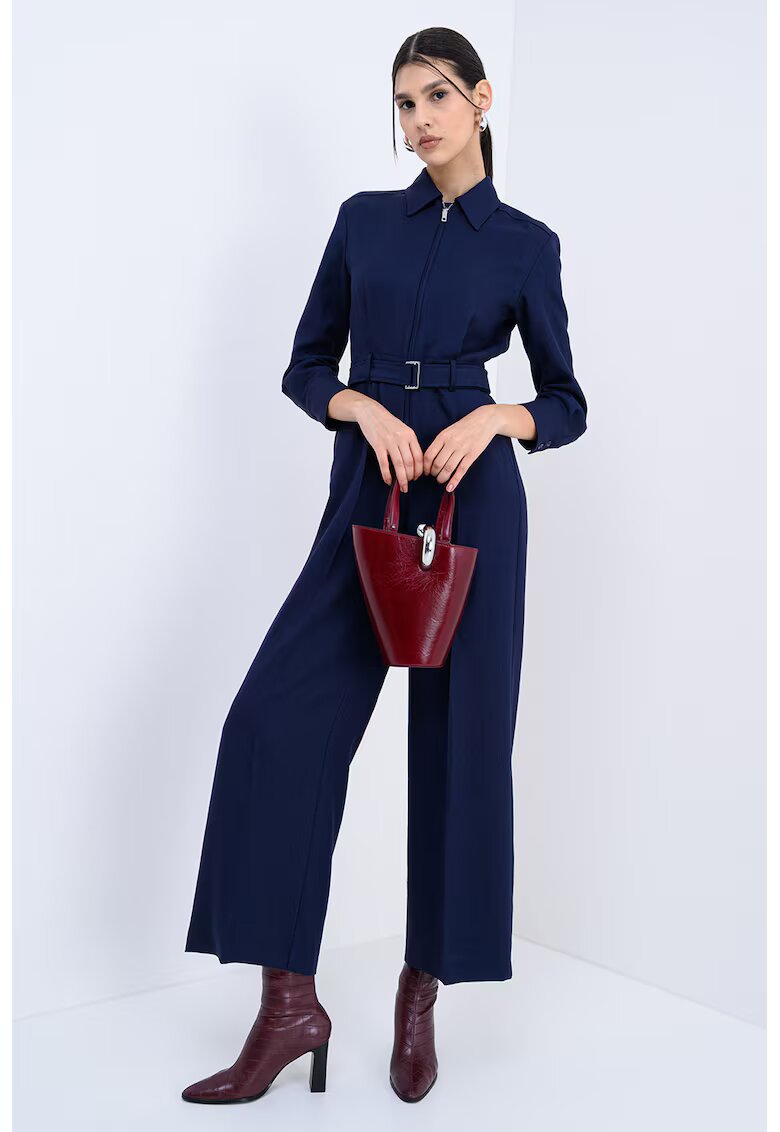 Max&Co Saloipeta maxi din amestec de lana cu o curea Canneto - Albastru ultramarin