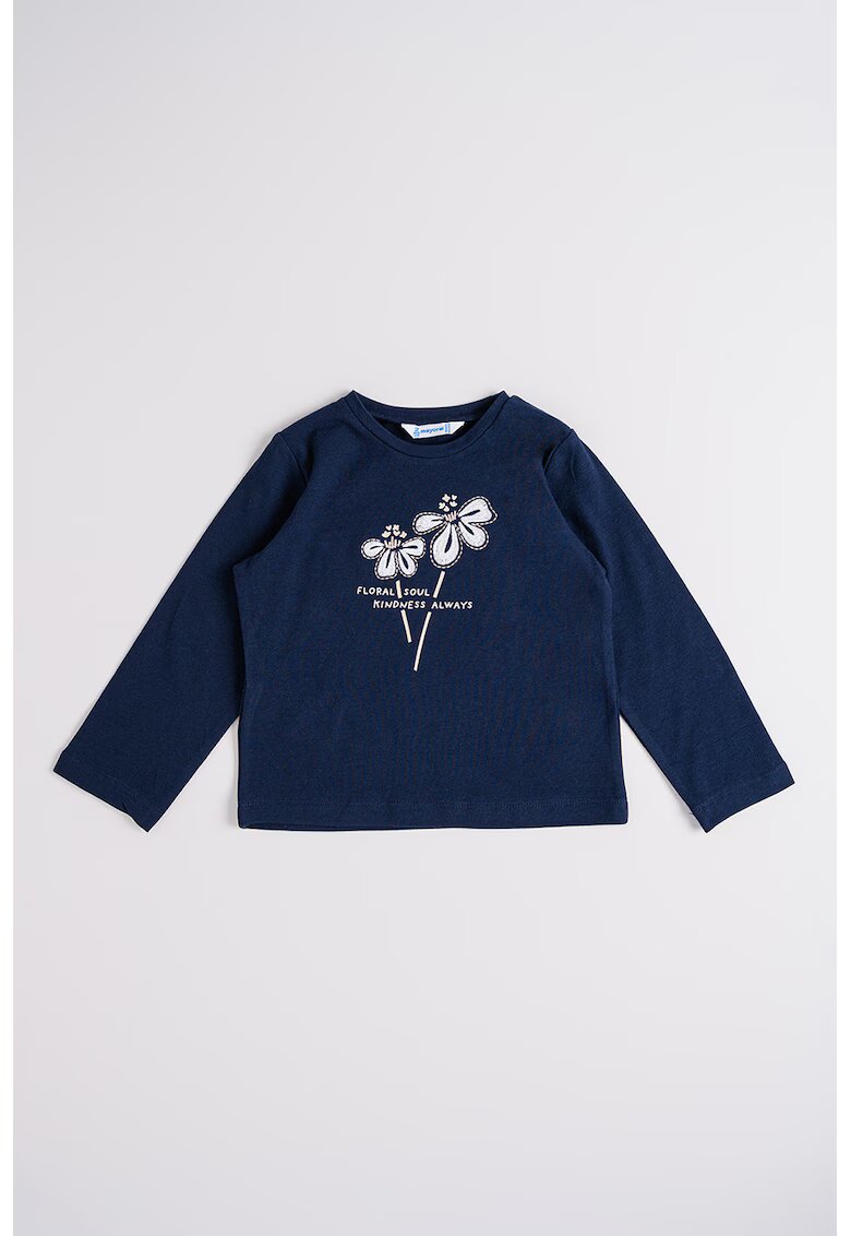 Mayoral Bluza cu broderie si text - Bleumarin
