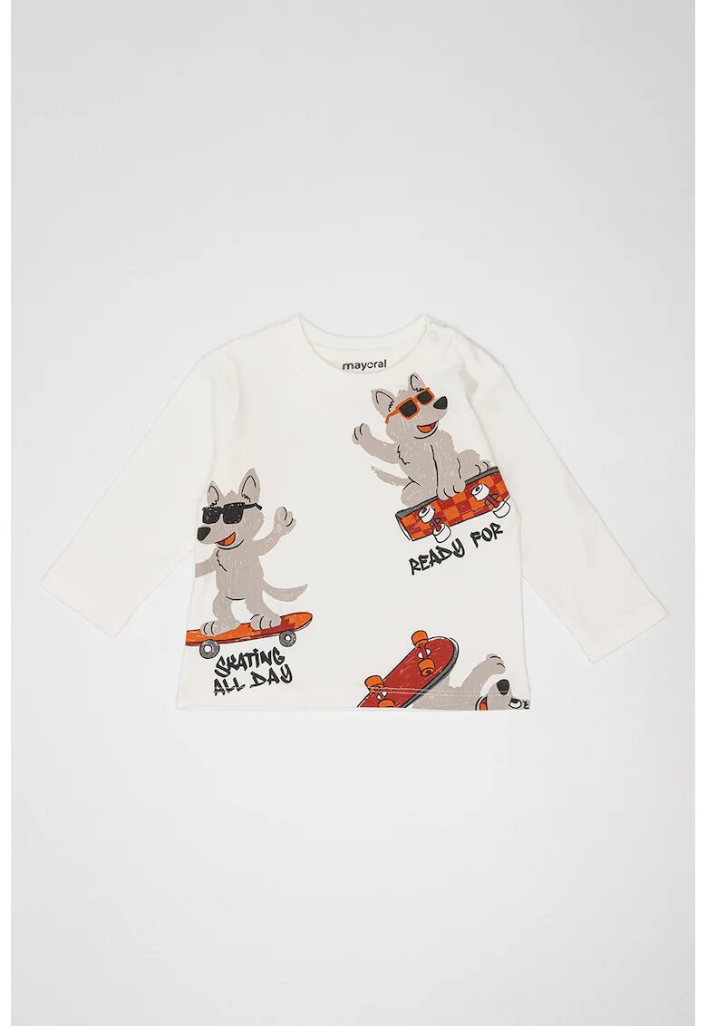 Mayoral Bluza cu imprimeu grafic - Alb/Gri