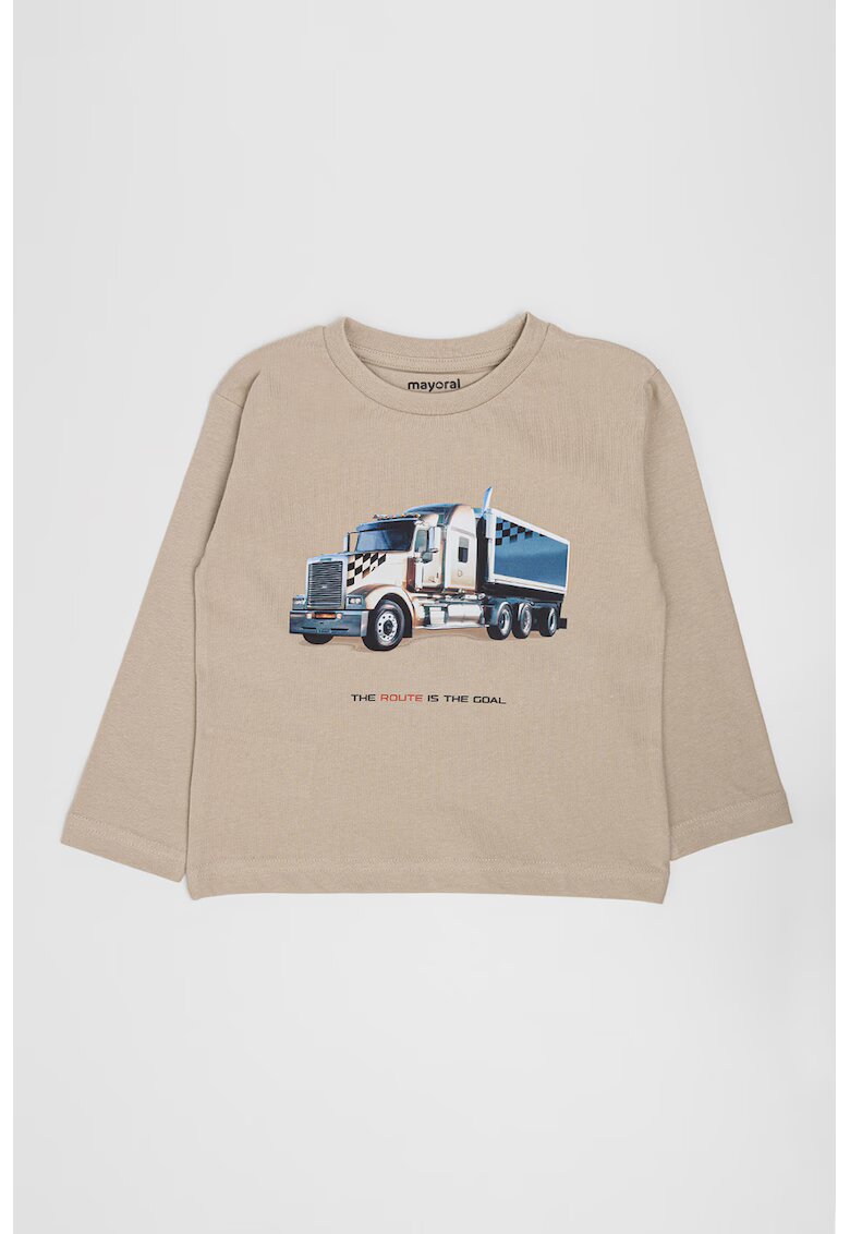 Mayoral Bluza cu imprimeu grafic - Maro taupe deschis
