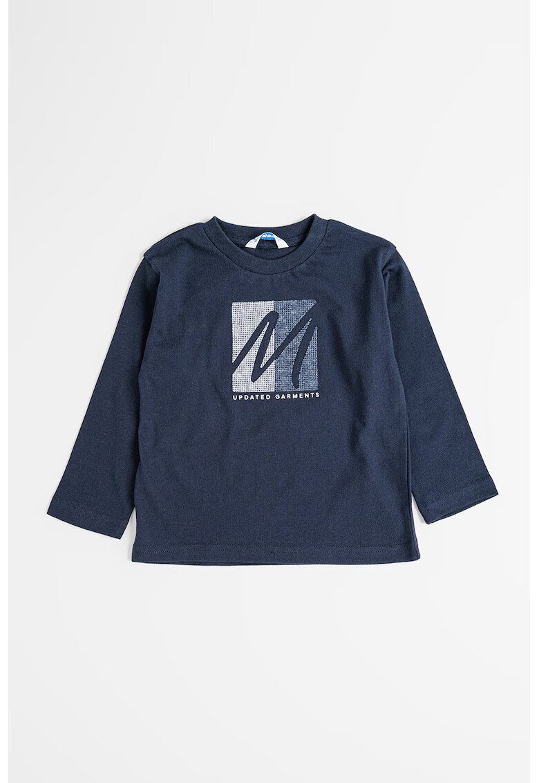 Mayoral Bluza de bumbac cu decolteu rotund si imprimeu grafic - Bleumarin
