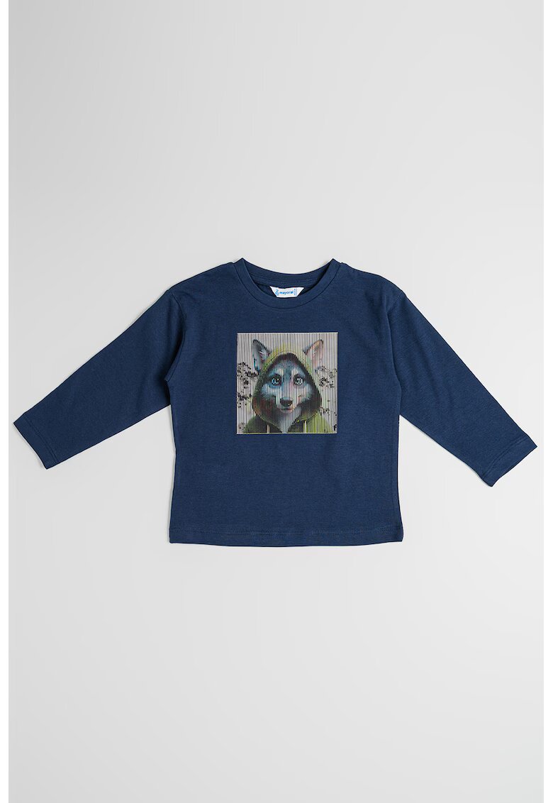 Mayoral Bluza de bumbac cu imprimeu - Bleumarin