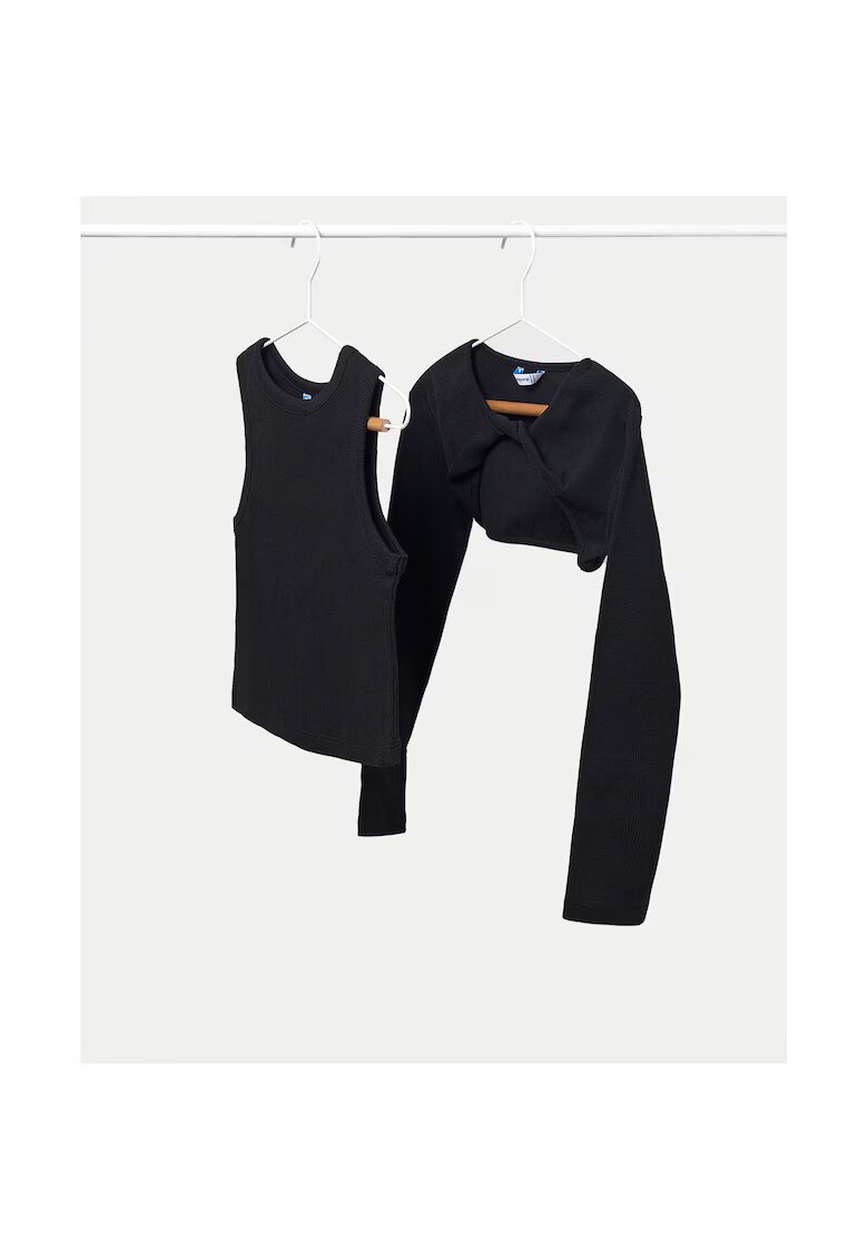 Mayoral Bluza fete 6150 - Bumbac/Elastan - Negru - Negru