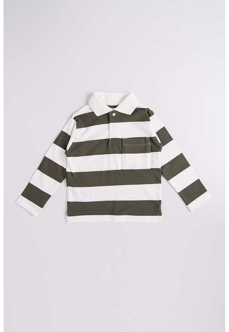 Mayoral Bluza polo in dungi - Alb/Verde