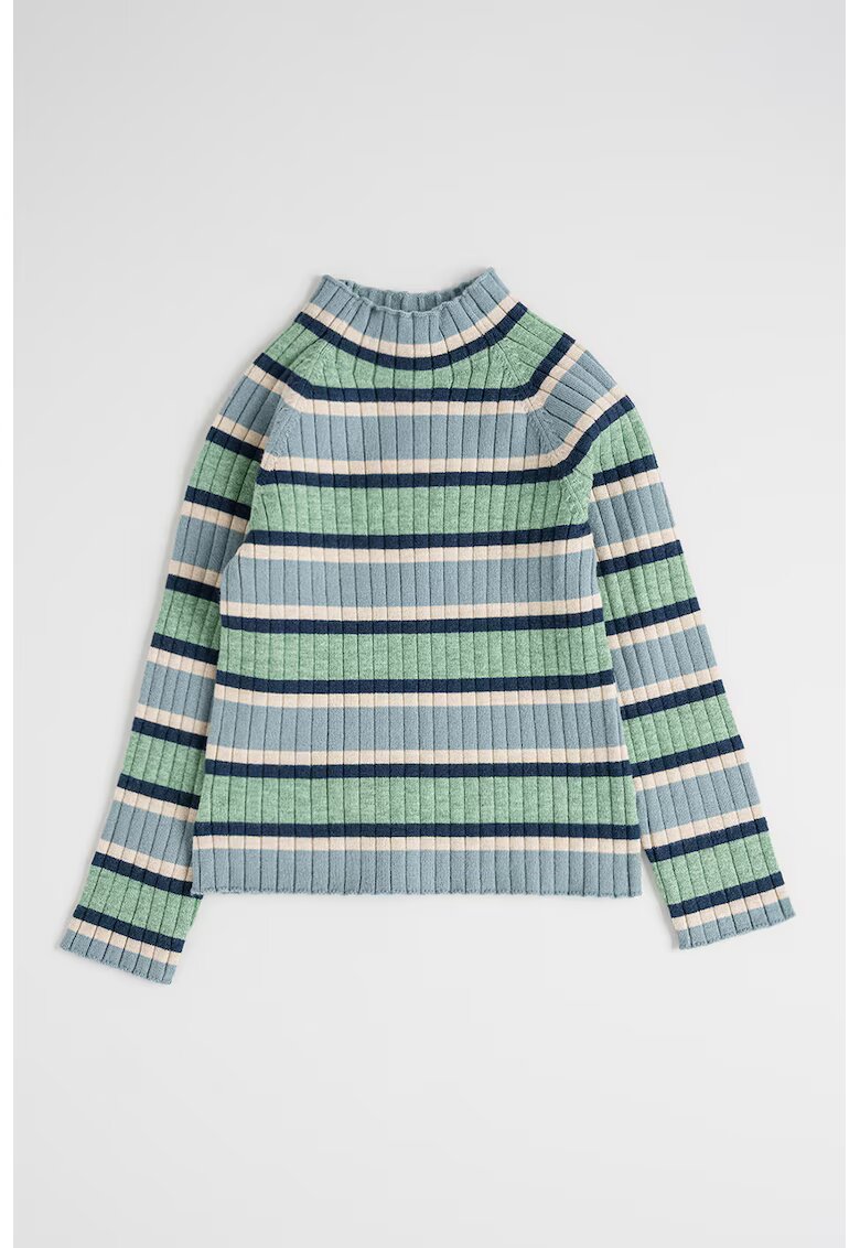 Mayoral Bluza striata cu dungi - Albastru prafuit/Verde pal/Bej deschis