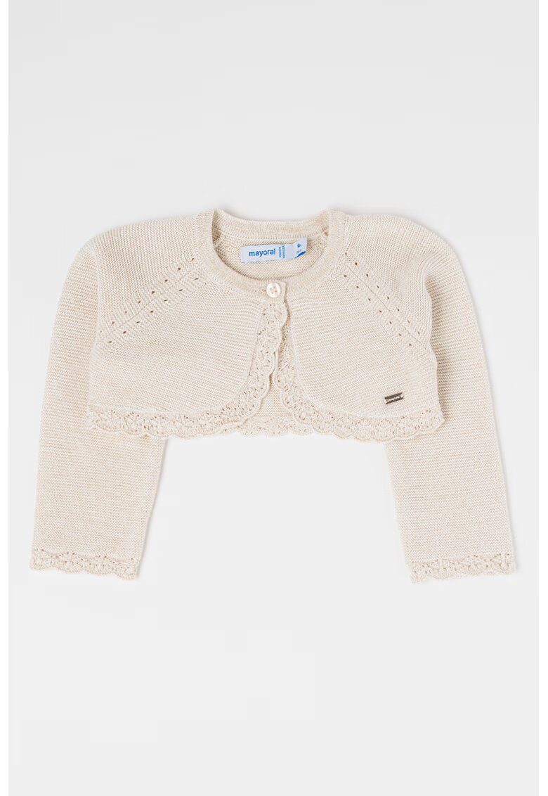 Mayoral Cardigan crop cu nasturi - Bej deschis