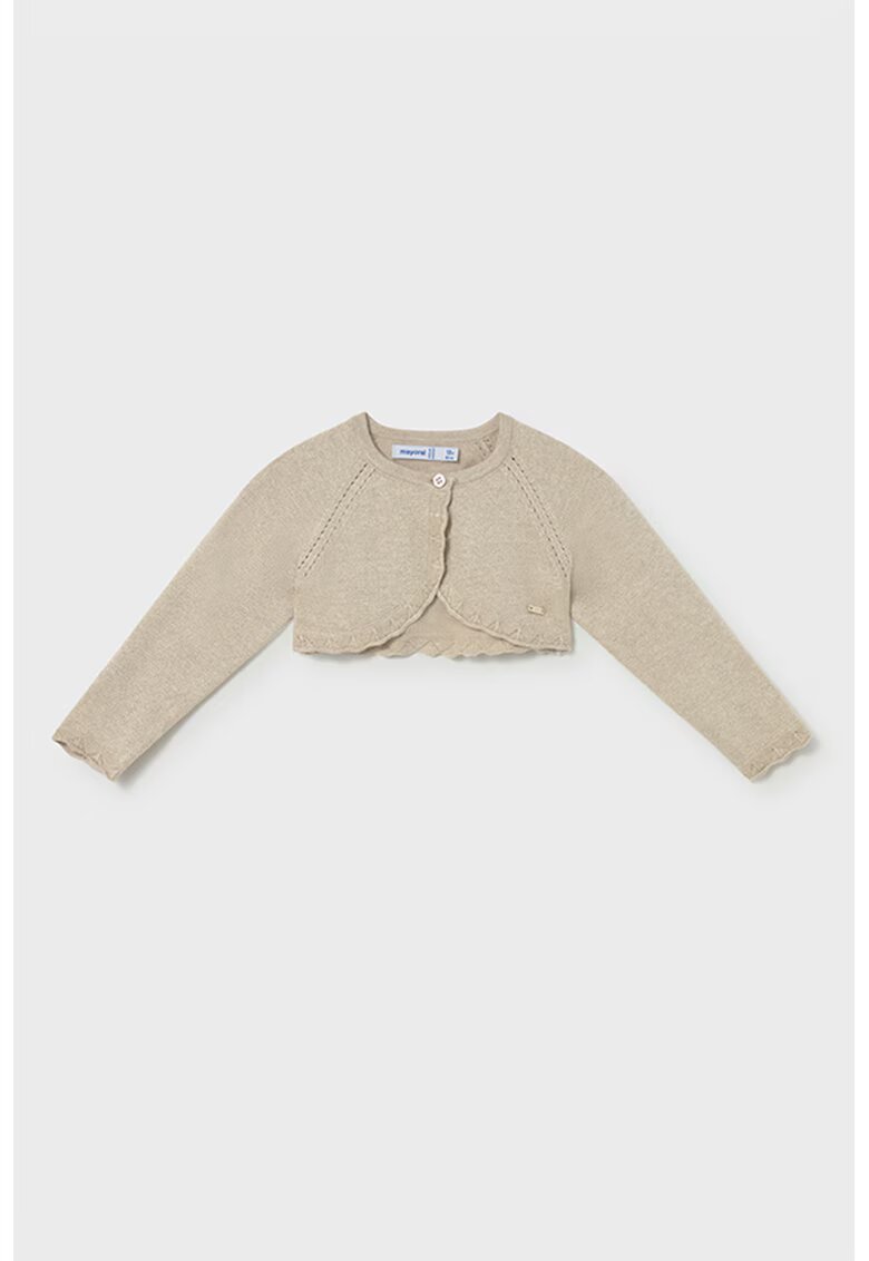 Mayoral Cardigan crop cu nasturi - Maro deschis