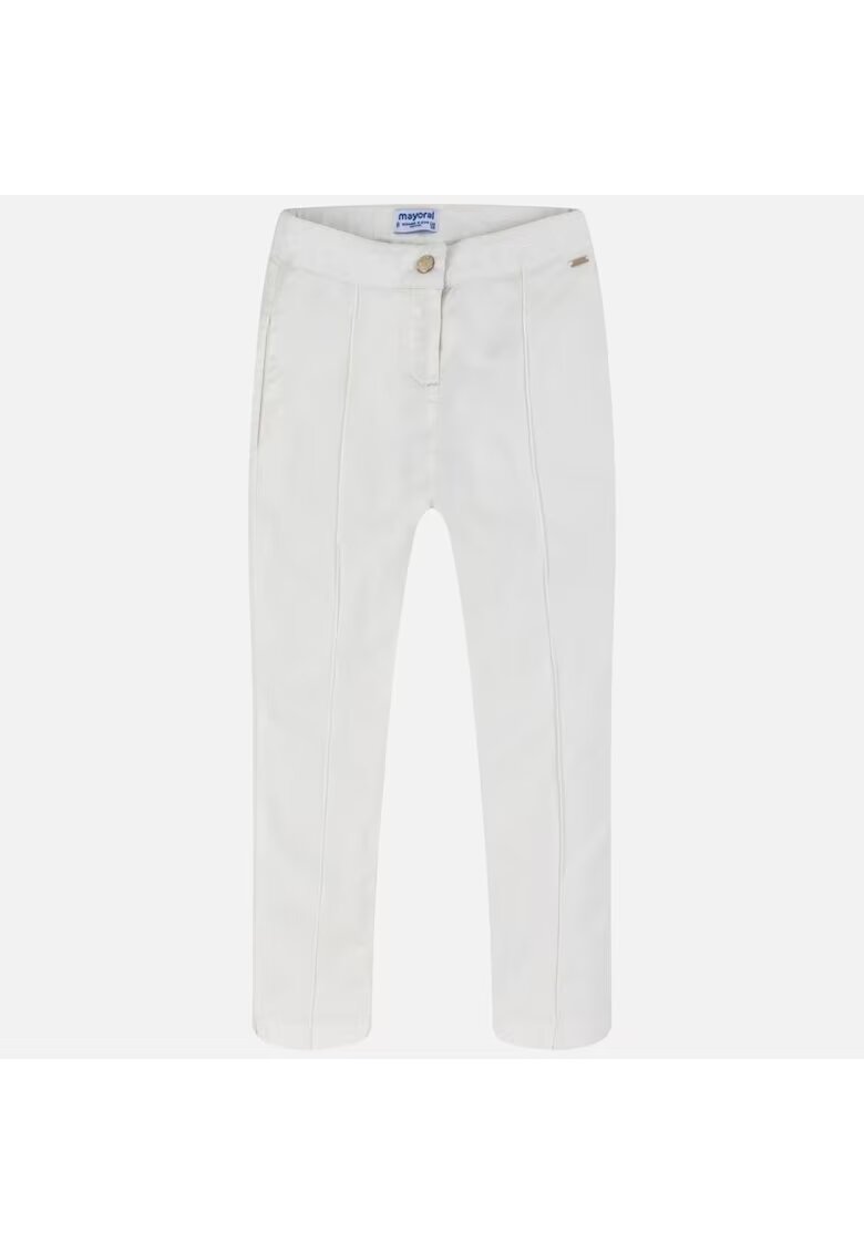 Mayoral Pantaloni copii - croiala la moda - 2 buzunare - ecru - bumbac -