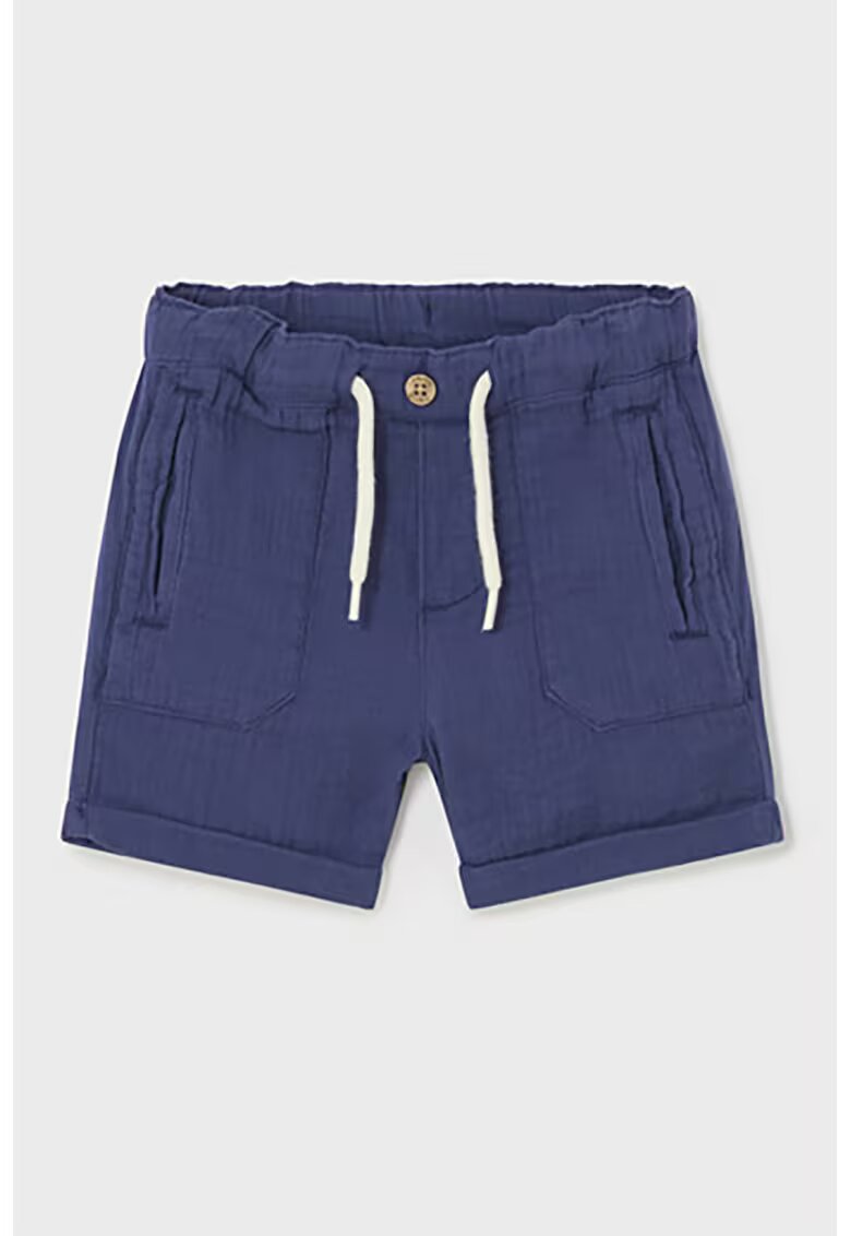 Mayoral Pantaloni scurti de bumbac cu snur in talie - Albastru inchis