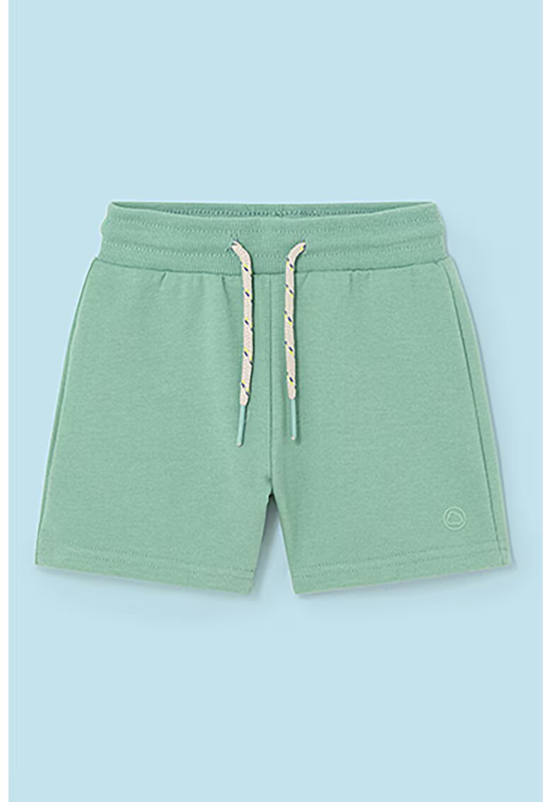 Mayoral Pantaloni scurti din amestec de bumbac cu snur - Verde pal