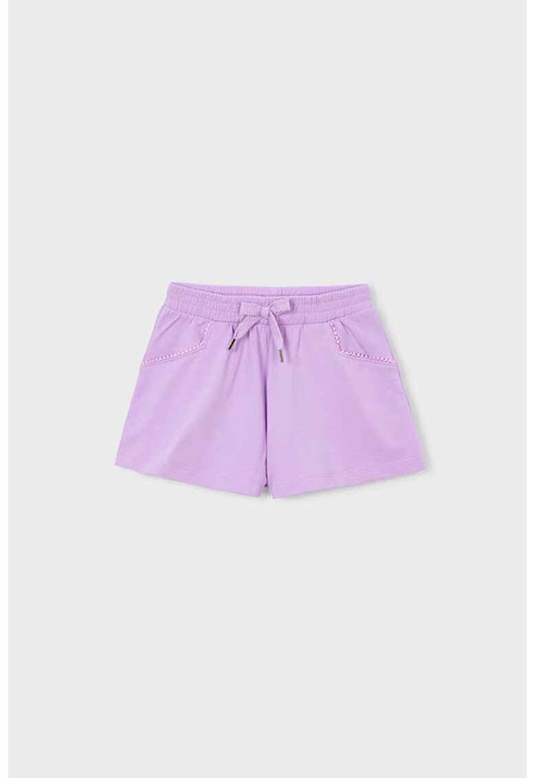 Mayoral Pantaloni scurti din amestec de bumbac cu talie ajustabila - Lila