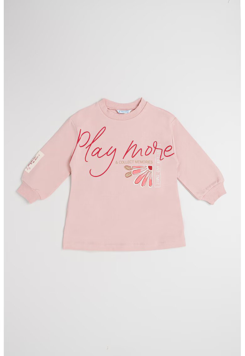 Mayoral Rochie-bluza de trening cu model - Roz prafuit