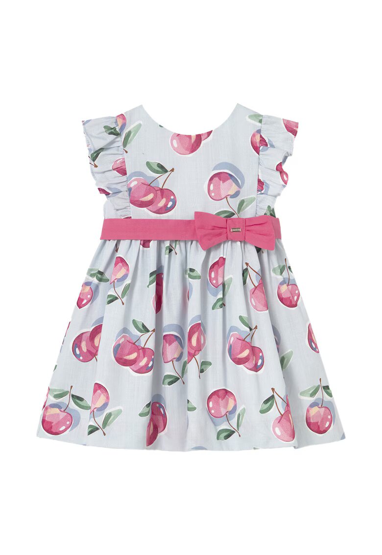 Mayoral Rochie cu model fructat - Albastru deschis